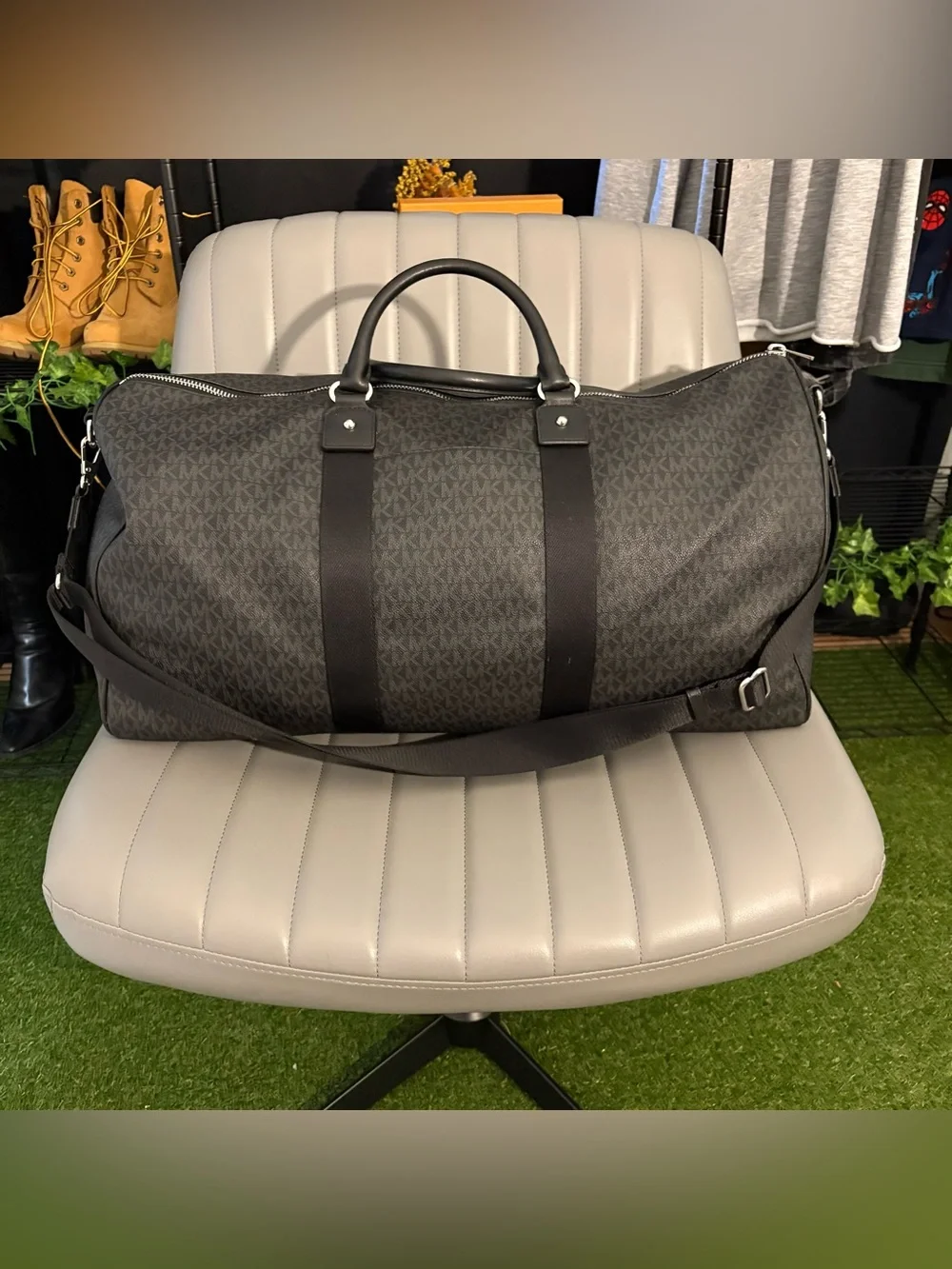 Michael Kors Black/Grey Logo Duffel Bag